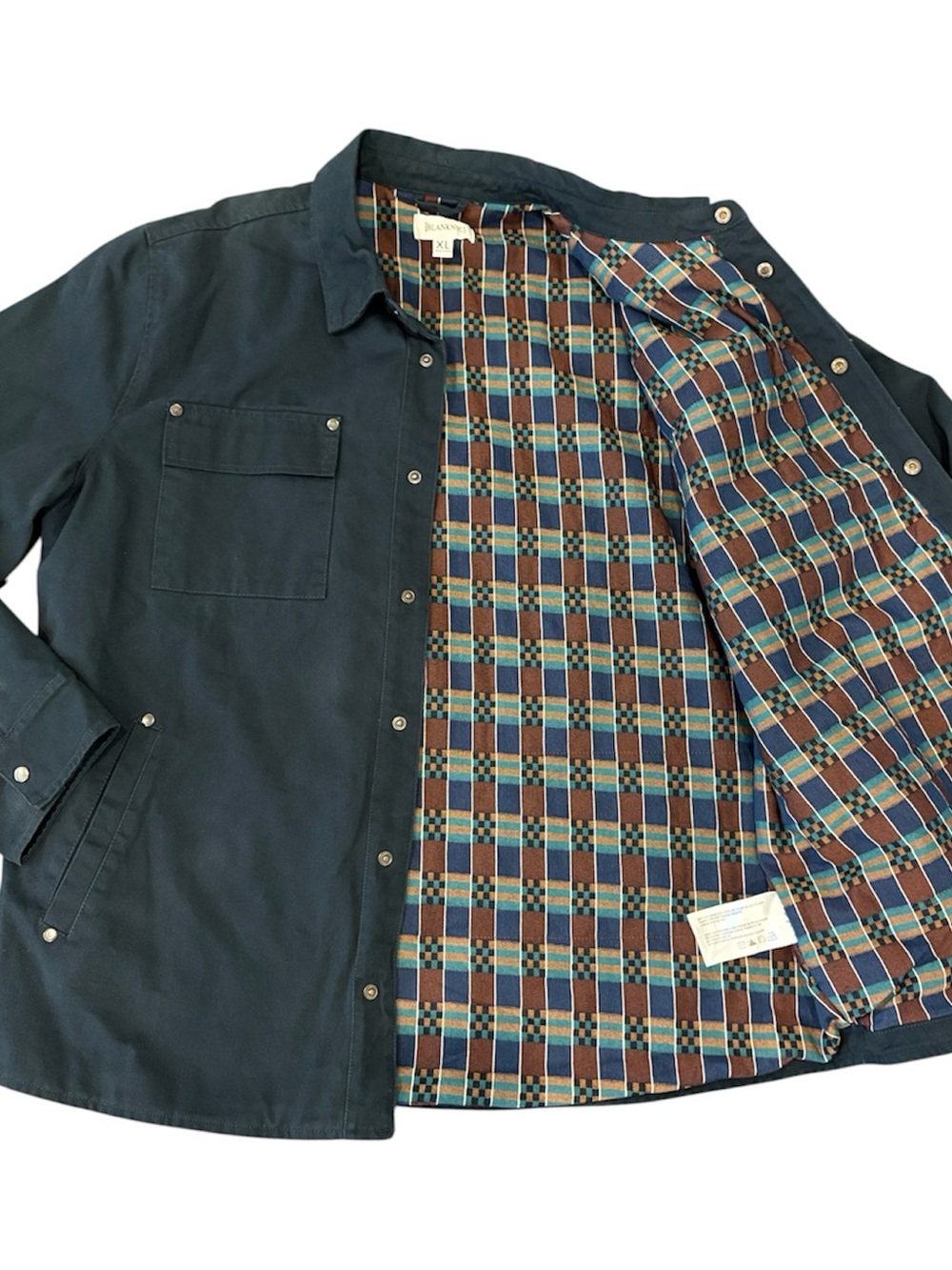 NWT BLANKNYC Introvert Navy Plaid Lined Insulated Shacket Men XL